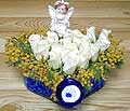 9 adet beyaz gül oyuncak  Samsun yurtiçi ve yurtdışı çiçek siparişi 