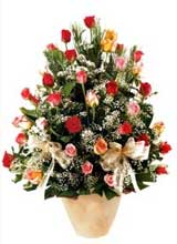 91 adet renkli gül aranjman   Samsun online çiçek gönderme sipariş 