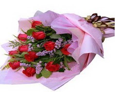 11 adet kirmizi güllerden görsel buket  Samsun online çiçek gönderme sipariş 