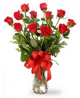  Samsun anneler günü çiçek yolla  12 adet kırmızı güllerden vazo tanzimi