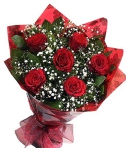 6 adet kırmızı gülden buket  Samsun internetten çiçek satışı 